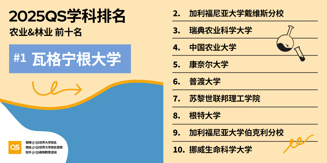 2025 QS学科最新「世界大学学科排名」