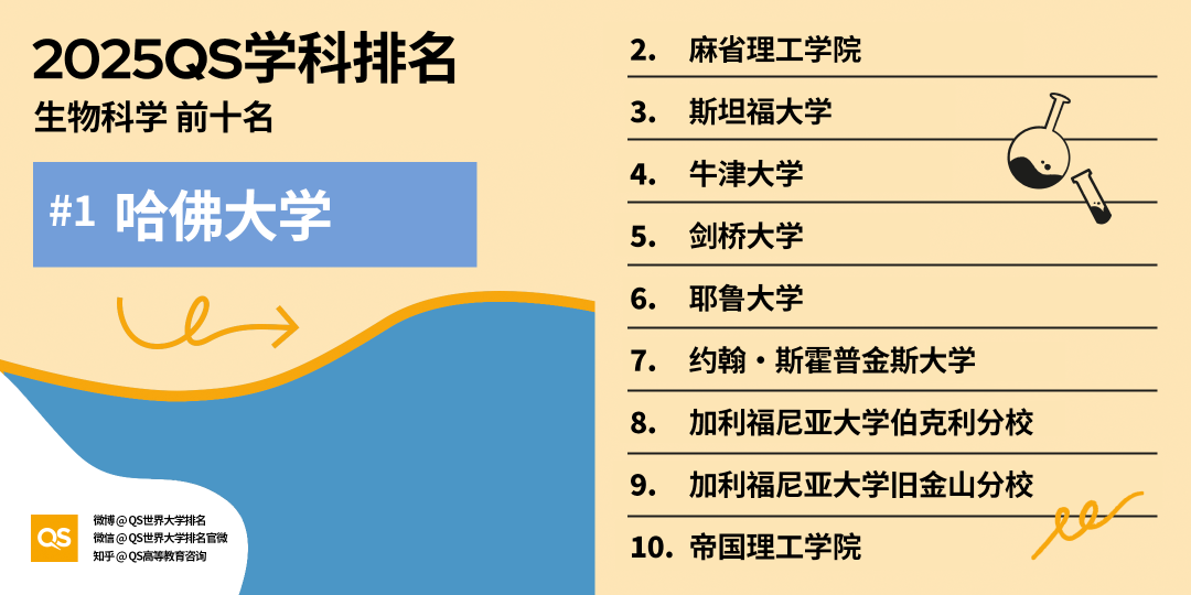 2025 QS学科最新「世界大学学科排名」